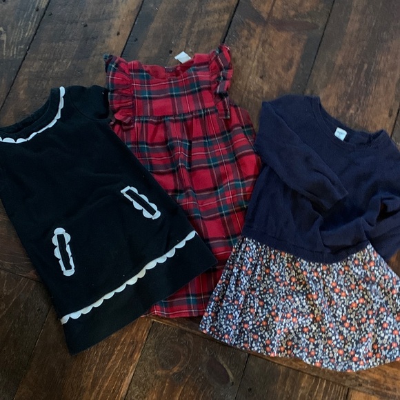 OshKosh B'gosh Kids Dresses - Black, Red Plaid, Navy Floral - Picture 1 of 1
